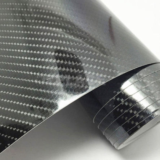 5D 1.51M x 50cm Gloss Black Carbon Fibre Fiber Vinyl Car Wrap Air Release Film