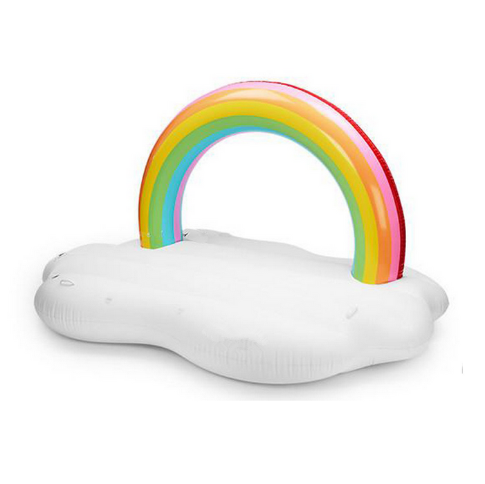 Giant Inflatable Rainbow Cloud Float Raft Swimming Pool Water Party Lounger Toy