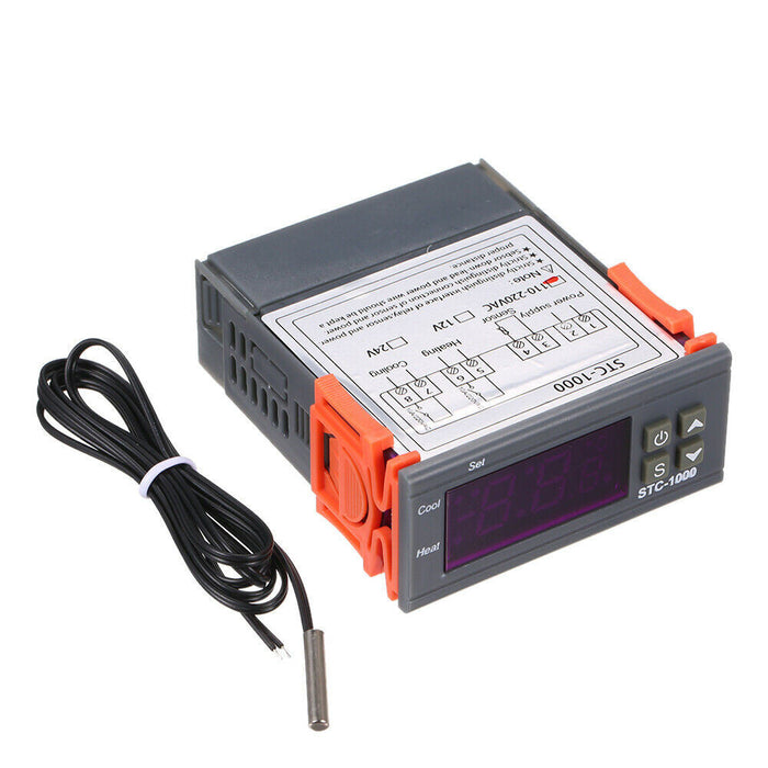 Digital Temperature Thermostat STC-1000 Controller 110V-220V Heating Cooling LCD