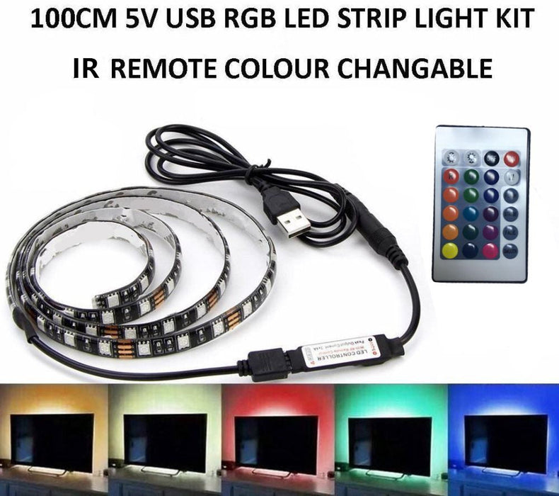 1M USB 60LED 5050 Strip Light Christmas TV Backlight