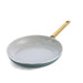 Smokey Blue frying pan with a wooden handle on a white background