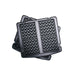 Stack of waffle iron grids on a white background