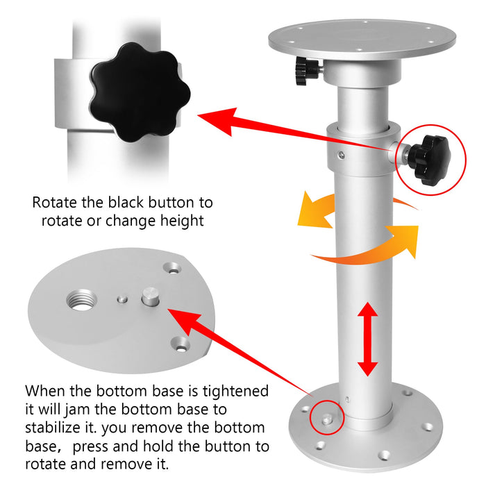 Table Pedestal Telescopic Leg for RV Marine Boat Caravan Motorhome