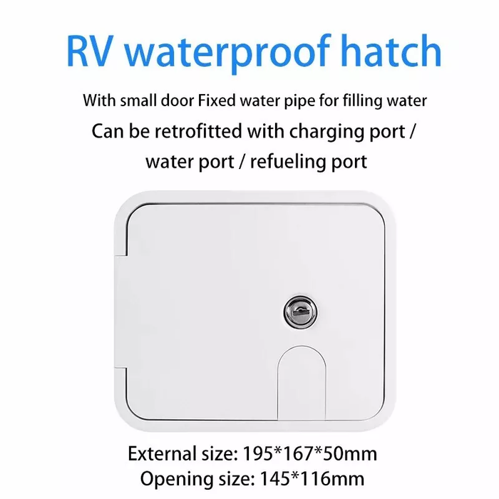 Caravan Utility Door Access Hatch Rectangle 194x165mm RV Motorhome Lock