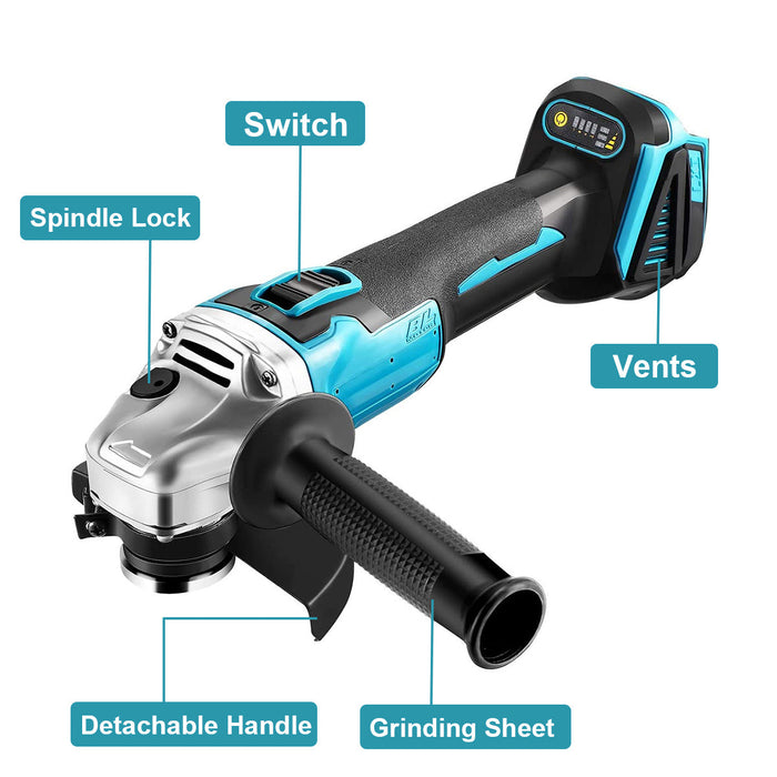 Brushless Angle Grinder Fits Makita Battery 18V