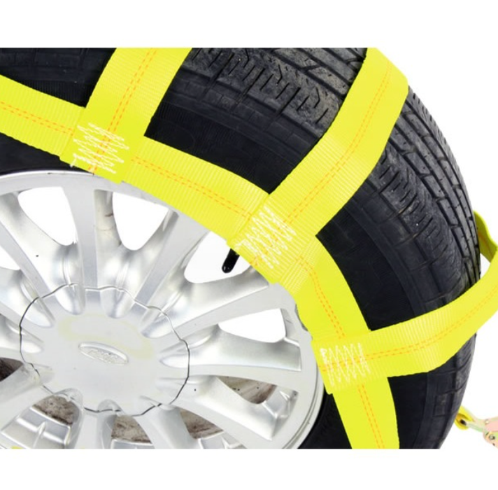 Tow Dolly Basket Straps with Flat Hook Car Dolly Straps Universal Fit Most 14"-17" Wheels