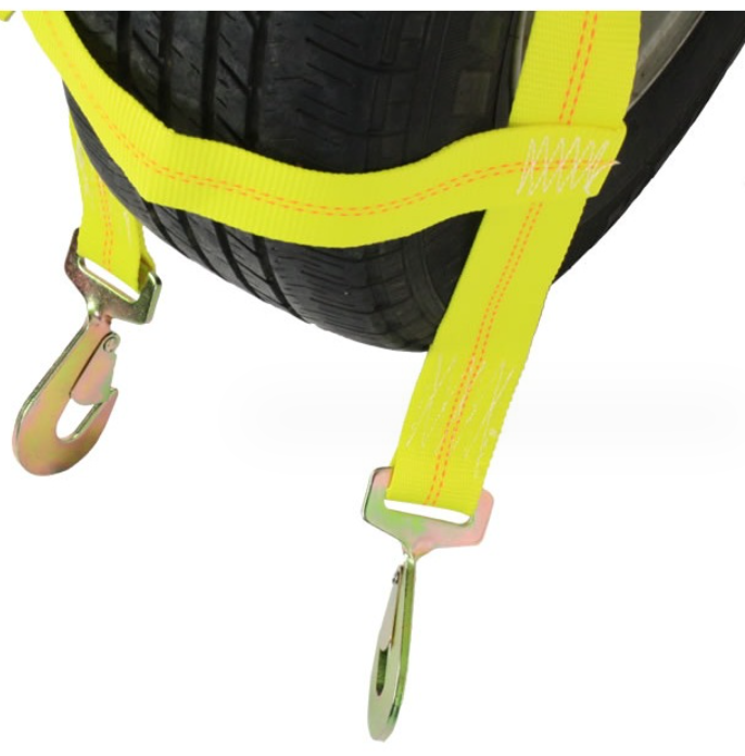 Tow Dolly Basket Straps with Flat Hook Car Dolly Straps Universal Fit Most 14"-17" Wheels