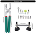 Set of tools with measurements on a white background