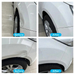 Before and after comparison of a car's front bumper and fender.