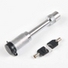Metal tool with a key-like attachment on a white background