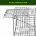 Metal wire cage with 'SOLID CONSTRUCTION' text on a white background