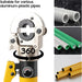 Pneumatic pipe cutter with text 'Suitable for various aluminum-plastic pipes' and images of pipes.