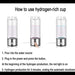 Instructions on how to use a hydrogen-rich cup with three stages shown.