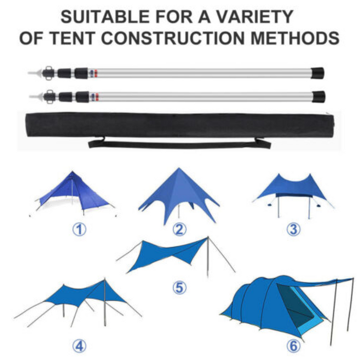 2PCS Camping Tarp Poles