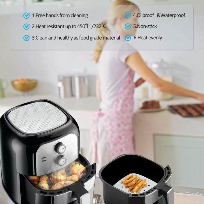 200pcs Air Fryer Liners Perforated Parchment Paper Square Non-stick