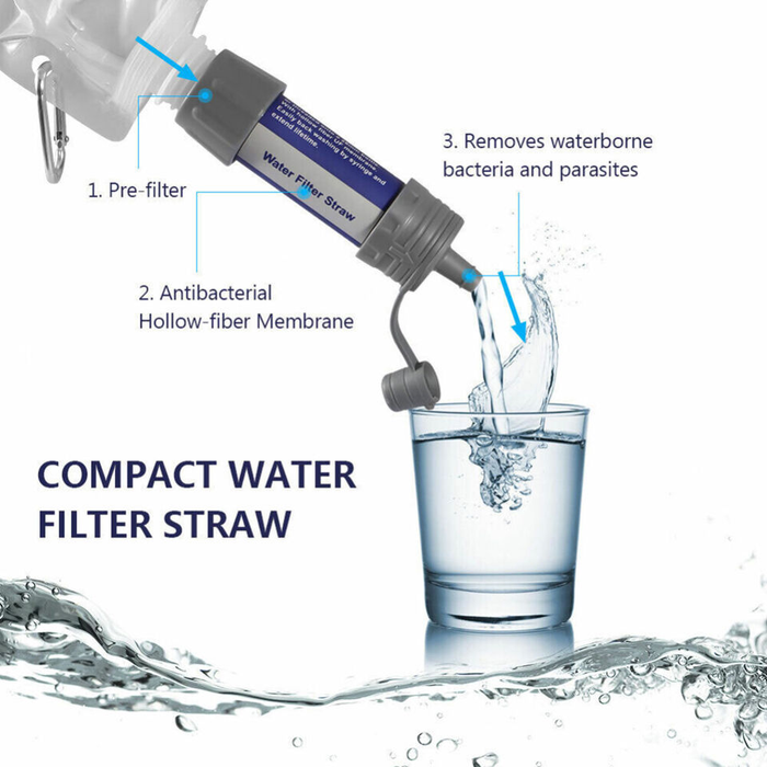 Portable Camping Hiking Mini Water Filter Straw Purifier