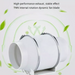 White exhaust fan with green leaf graphics on a white background