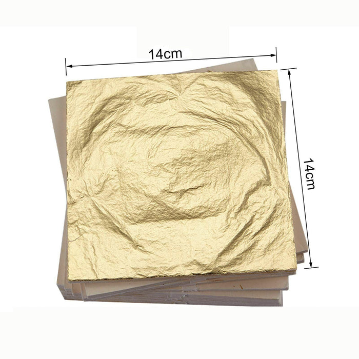 100 Sheets Gold Leaf Foil Paper Gilding Art Craft 14x14cm