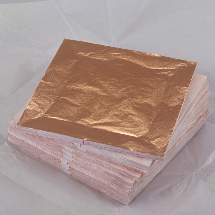 100 Sheets Copper Leaf Foil Paper Gilding Art Craft 14x14cm