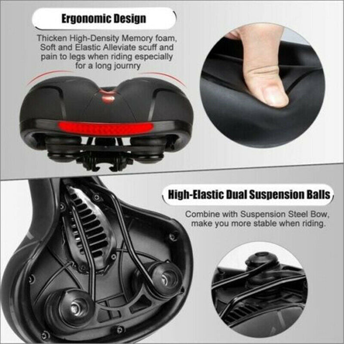 Big Wide Bum Bike Seat Bicycle Saddle Sporty Gel Cruiser Extra Comfort Soft Pad