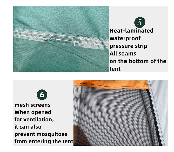 Silver Coated Tent 5-8persons 310x220x190cm - Coffee