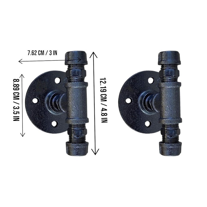 Industrial Pipe T Type Coat Hook- 2 Pcs