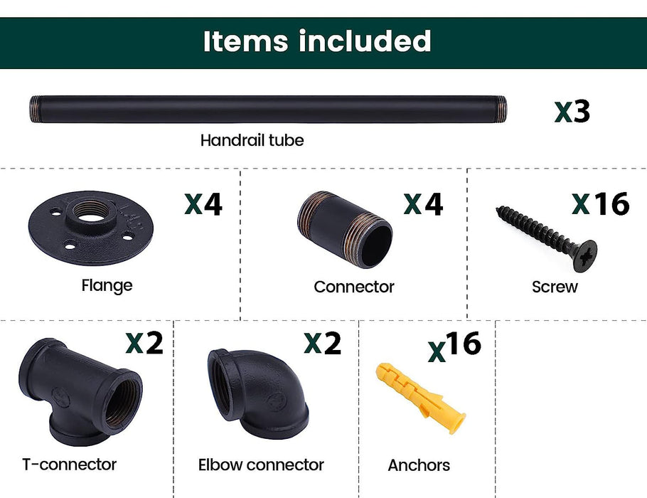 Industrial Pipe Stair Handrail