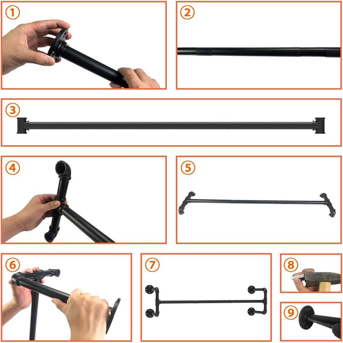 Industrial Pipe Garment Bar