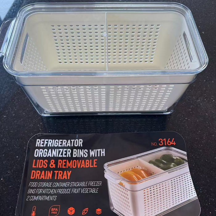 Refrigerator Organizer Bins with Lids-4Pack