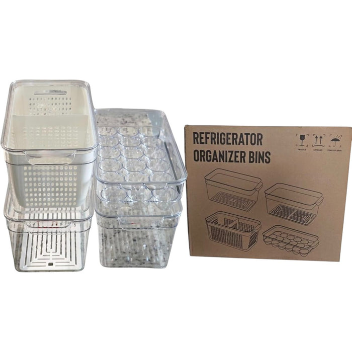 Refrigerator Organizer Bins with Lids-4Pack