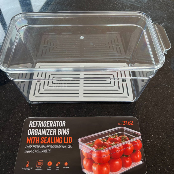 Refrigerator Organizer Bins with Lids-4Pack