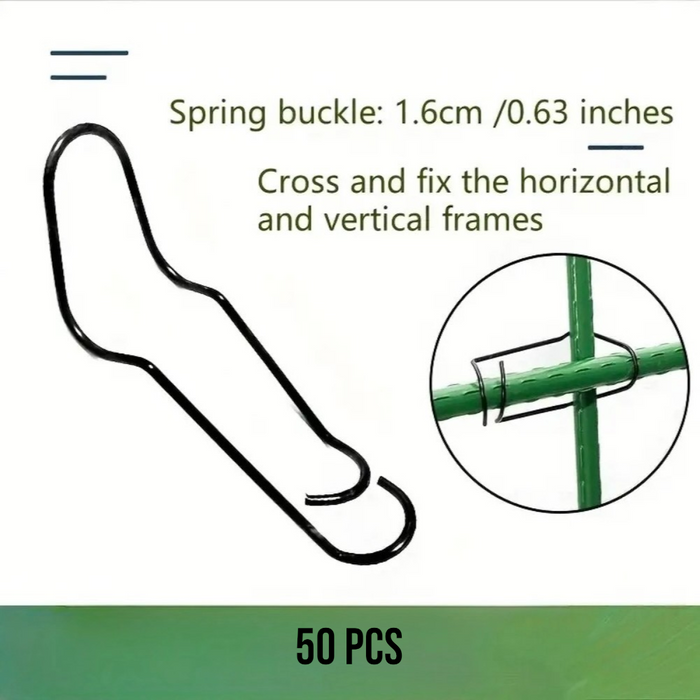 16mm Steel Wire Garden Stakes Plant Support Clips-50pcs