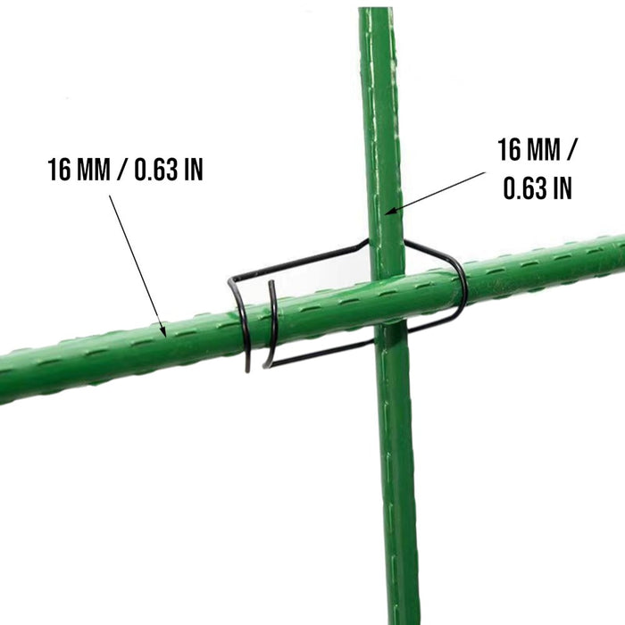 16mm Steel Wire Garden Stakes Plant Support Clips-50pcs