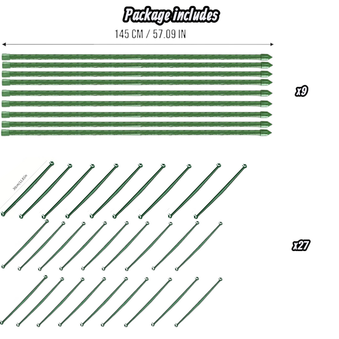 16MM Garden Tomato Cage Garden Plant Stakes-3Pack