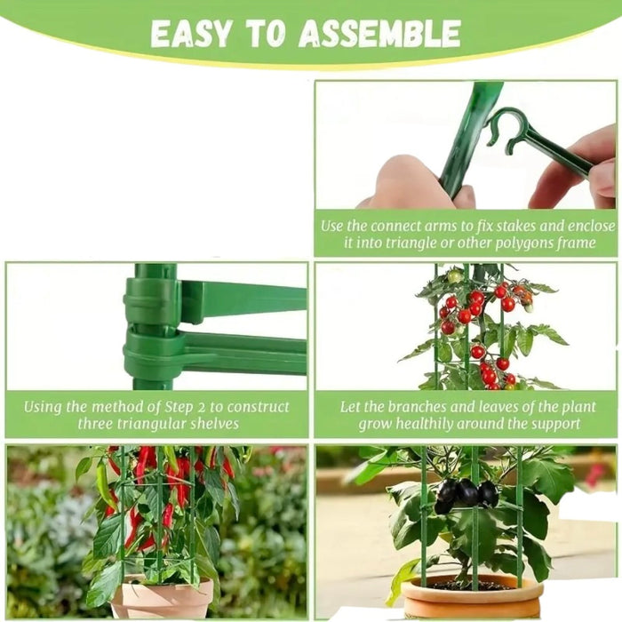 16MM Garden Tomato Cage Garden Plant Stakes-3Pack