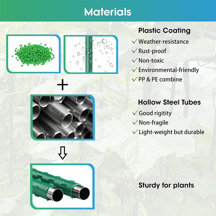 Plastic Coated Metal Garden Stakes- 10pcs