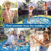 Collage of children playing with water toys, including a splash pad and sprinklers, with text 'Cool summer toys for toddlers'.