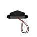 Black LED Number Plate Lights with wiring on a white background