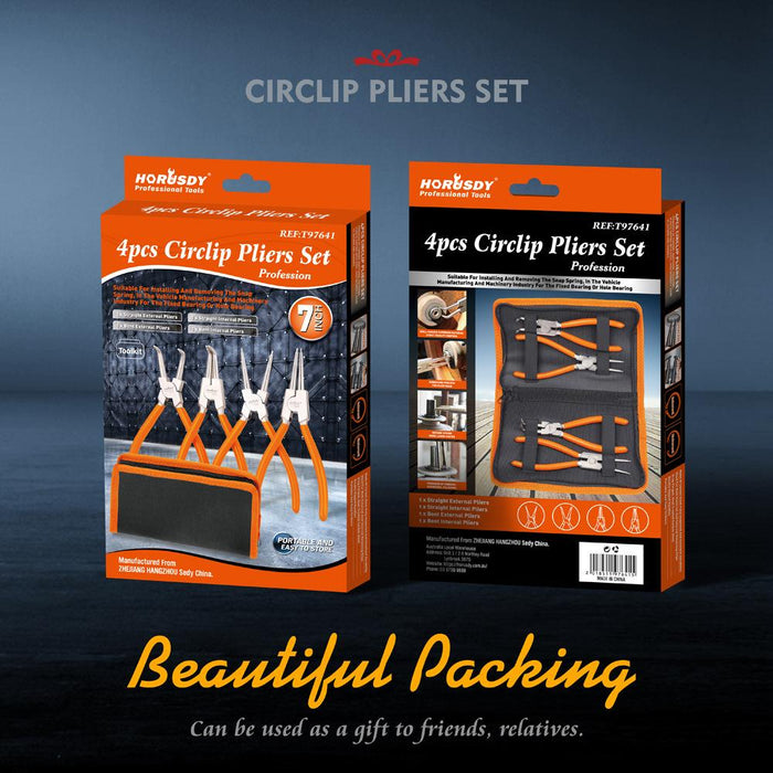 4pcs 7" Circlip Pliers Set