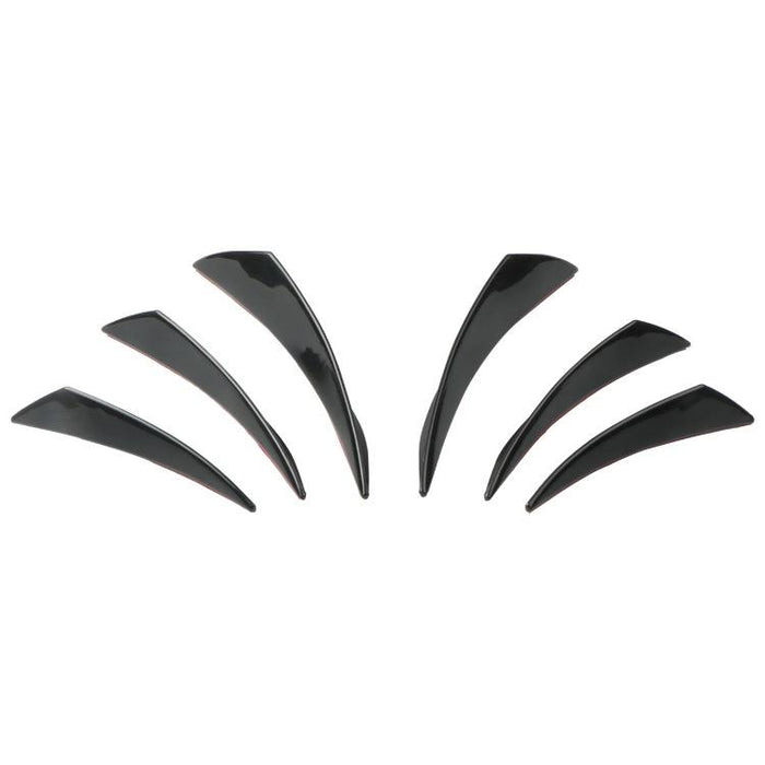 6Pcs Car Front Bumper Lip Splitter Fins Body Spoiler Canards Refit