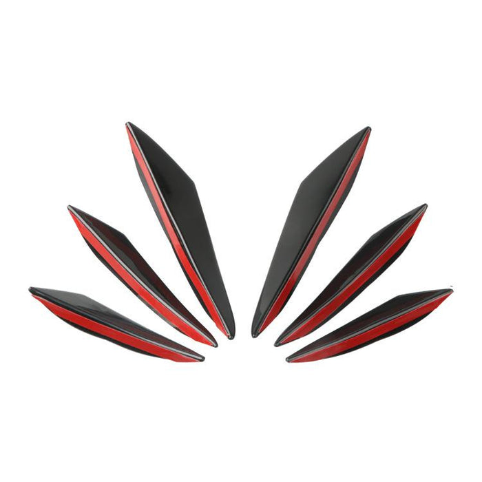 6Pcs Car Front Bumper Lip Splitter Fins Body Spoiler Canards Refit