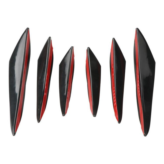 6Pcs Car Front Bumper Lip Splitter Fins Body Spoiler Canards Refit