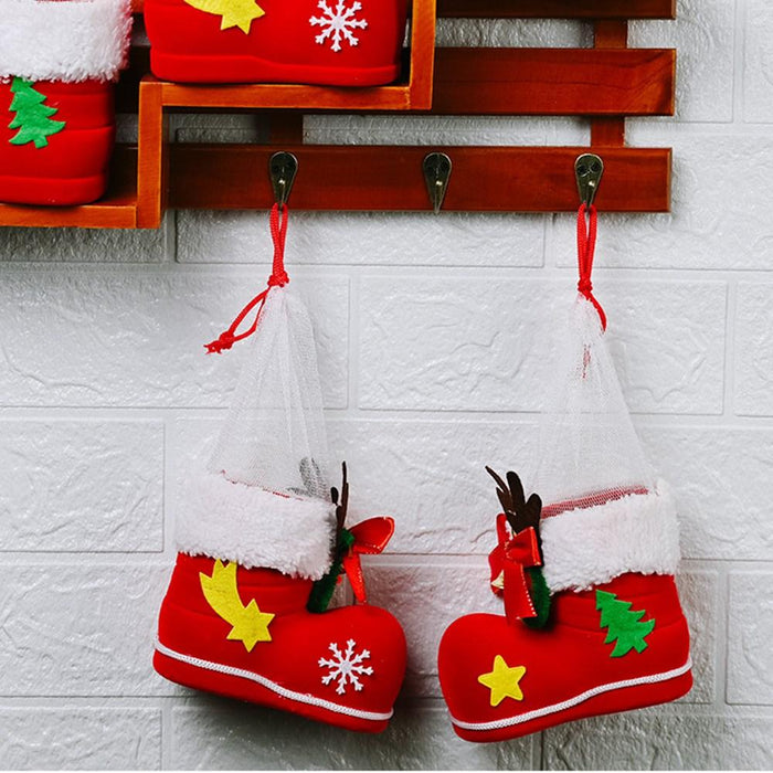2pcs Christmas Decorations Children Gifts Candy Boots Gift Box