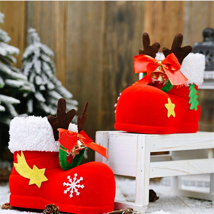 2pcs Christmas Decorations Children Gifts Candy Boots Gift Box