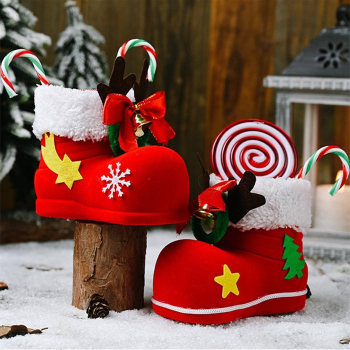 2pcs Christmas Decorations Children Gifts Candy Boots Gift Box