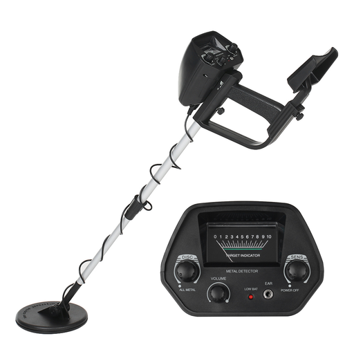 Metal detector with control panel on a white background