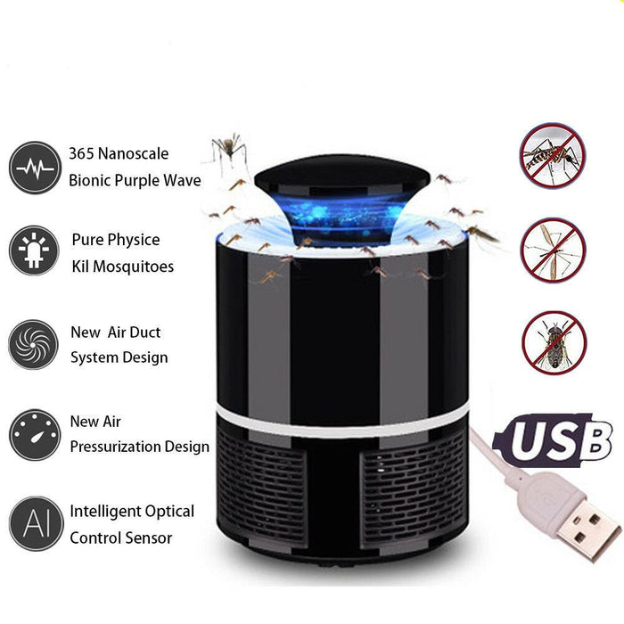 USB Mosquito Insect Killer Electric LED Light Fly Bug Zapper Trap Catcher Lamp