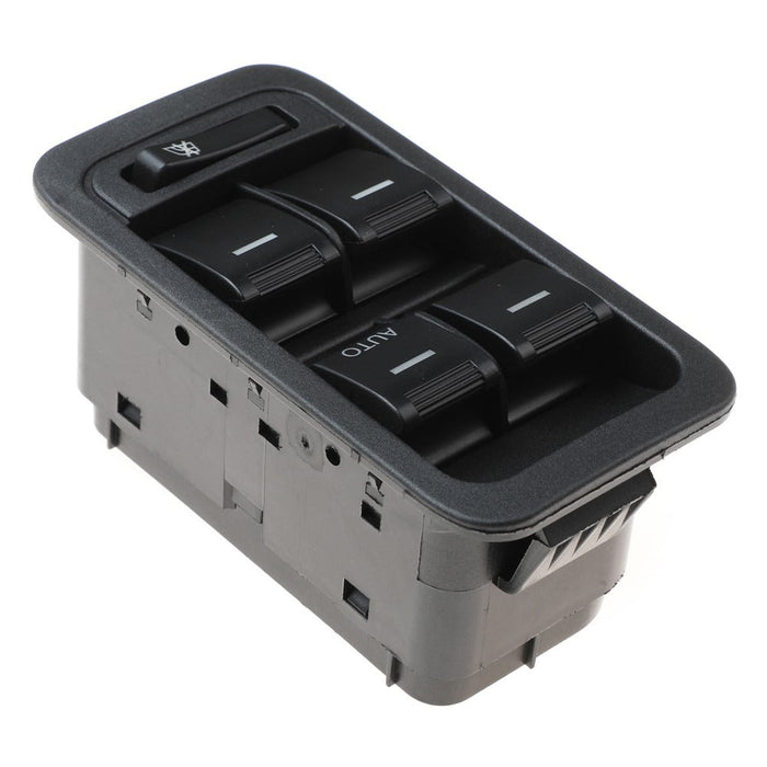Car window switch panel with multiple switches on a white background