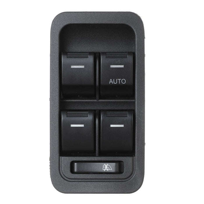 Car window switch panel with multiple buttons on a white background