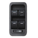 Car window switch panel with multiple buttons on a white background